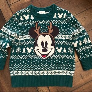 Disney Green and White Knit Sweater